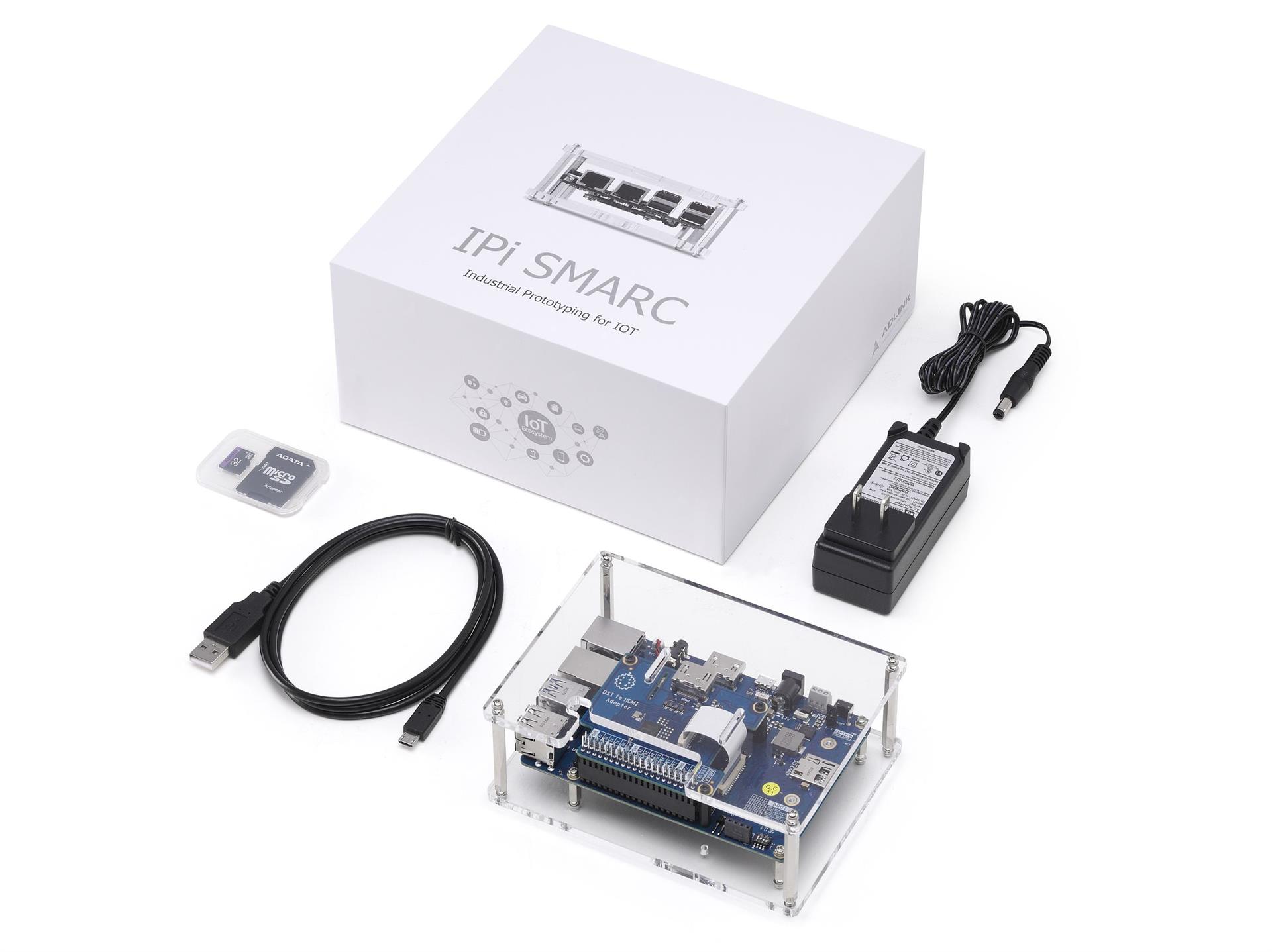 ADLINK&rsquo;s I-Pi SMARC development kit<br />Figure 2: ADLINK’s I-Pi SMARC development kit. ADLINK’s I-Pi SMARC development kit contains everything an engineer needs to get started on an industrial prototype. (Image source: ADLINK)