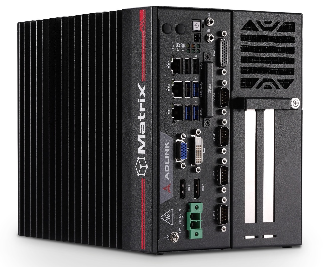 Fanless Embedded Computer with 9th Generation Intel® Core™, supporting PCIe Graphics Card, Frame Grabber, Data Acquisition & Motion Control