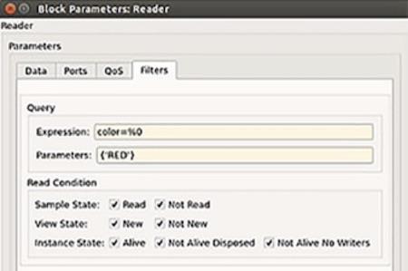 <br />Figure 3: Query definition using Vortex DDS Simulink Integration Module